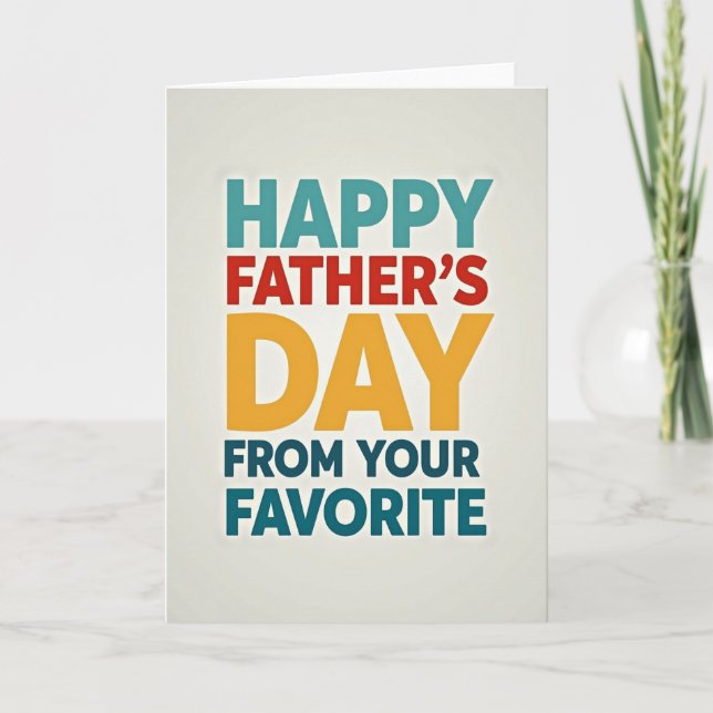 Teal Fathers Day Words Card (Front)