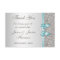 Teal Faux Bow Silver Diamonds Thank You