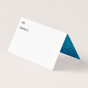 Teal Faux Glitter Accent Buffet Recipe Tent Cards