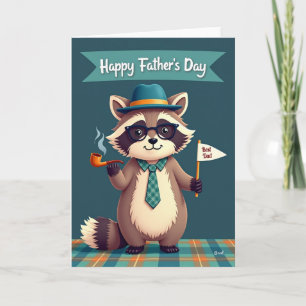 Teal Fedora Best Dad Card