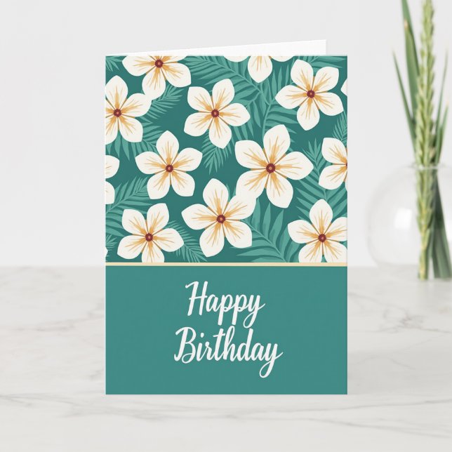 Teal Fern Birthday Card (Front)