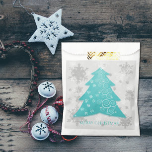 Teal Festive Christmas Tree Favour Bag