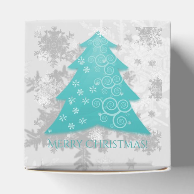 Teal Festive Christmas Tree Favour Box (Top)