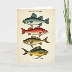 Teal Fish Fathers Day Card