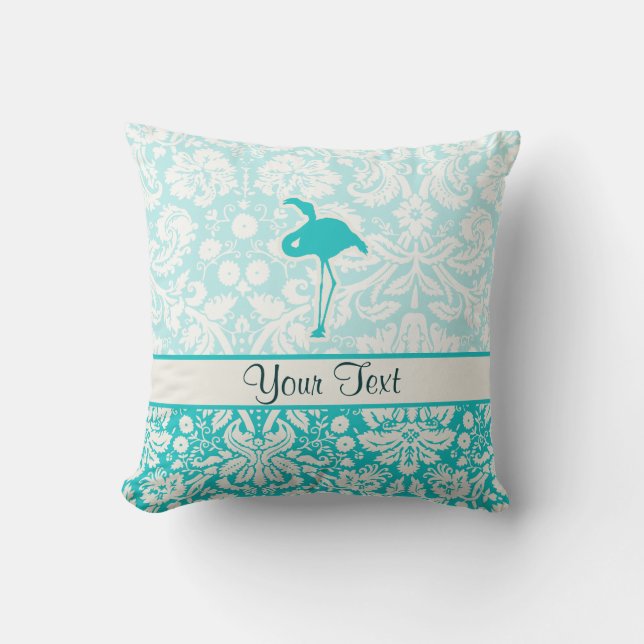 Teal Flamingo Cushion (Front)