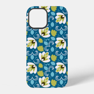 Teal Floral Art Paisley  Gardener Green Leaves iPhone 12 Case