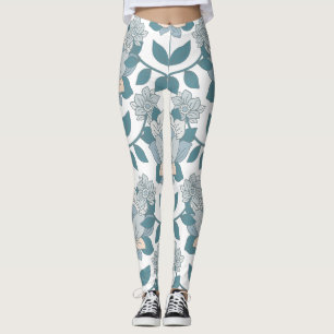 Teal Floral Elegance Women’s Leggings