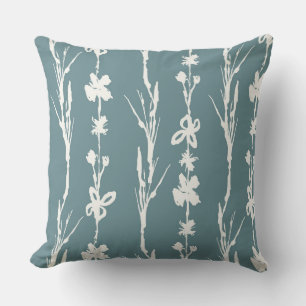 Teal Floral Farmhouse Decor Cushion