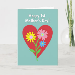 Teal Floral Heart Celebration Card