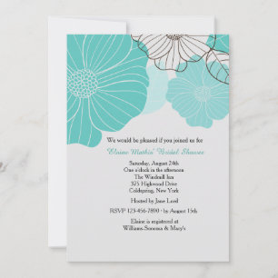 Teal Floral Invitation