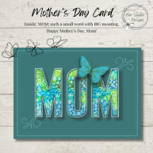 Teal Floral Mother’s Day Card with Butterfly 