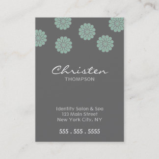 teal flower business cards
