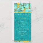 Teal Flowers Wedding Program<br><div class="desc">Wedding Program with floral patterns,  teal coloured flowers with golden foil streaks and rust,  bright teal blue velvet textured and yellow gold foil paper textured background. Beautiful artistic floral Wedding Program. Vintage watercolor Wedding Program. Teal and Golden Collection.</div>