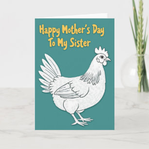 Teal Fowl Sisters Mothers Day Card