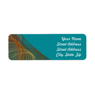Teal Fractal Background Return Address Sticker