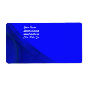 Teal Fractal Background Shipping Label