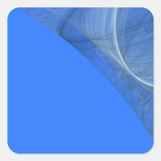 Teal Fractal Background Square Sticker (Front)