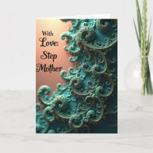 Teal Fractal Step Mothers Day Card