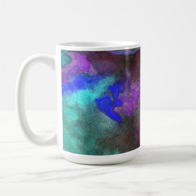 Teal Fusion Design Monogram Mug (Left)