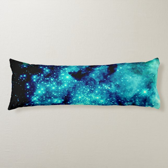 Teal Galaxy Body Cushion (Front)