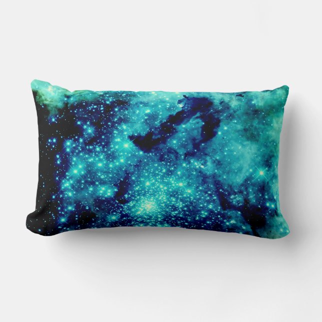Teal Galaxy Lumbar Cushion (Front)