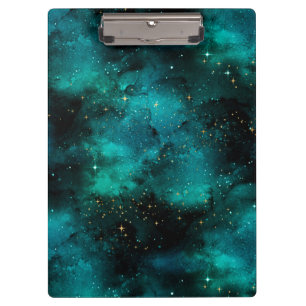 Teal Galaxy Series Design 1 Clipboard