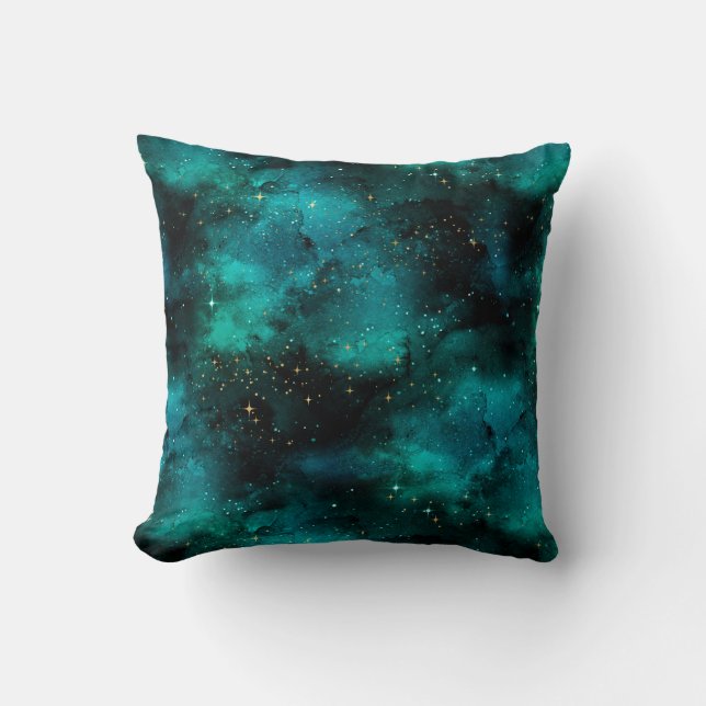 Teal Galaxy Series Design 1   Cushion (Front)