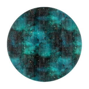 Teal Galaxy Series Design 1 Cutting Board