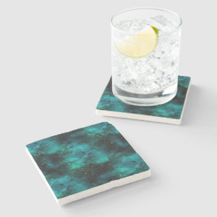 Teal Galaxy Series Design 1 Stone Coaster