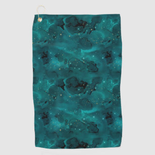 Teal Galaxy Series Design 2 Golf Towel