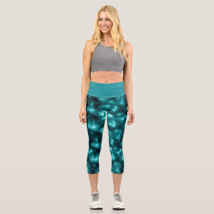 Teal Galaxy Series Design 3 Capri Leggings
