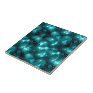 Teal Galaxy Series Design 3 Ceramic Tile