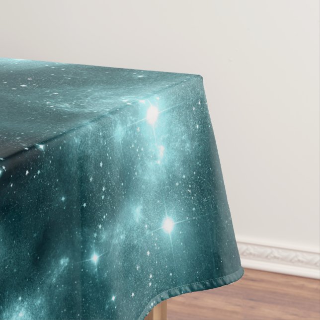 Teal Galaxy Series Design 3 Tablecloth (In Situ)