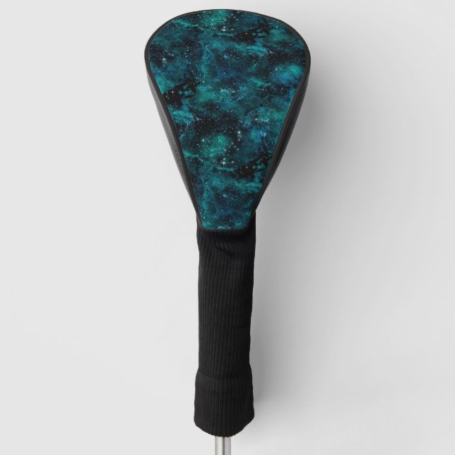 Teal Galaxy Series Design 4 Golf Head Cover (Front)