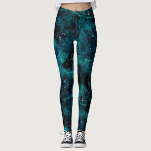 Teal Galaxy Series Design 4  Leggings