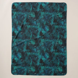 Teal Galaxy Series Design 4 Sherpa Blanket