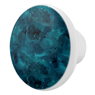 Teal Galaxy Series Design 5 Ceramic Knob