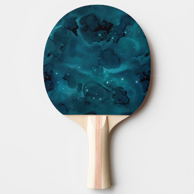 Teal Galaxy Series Design 5  Ping Pong Paddle (Front)