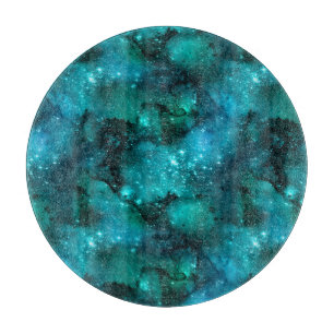 Teal Galaxy Series Design 6  Cutting Board