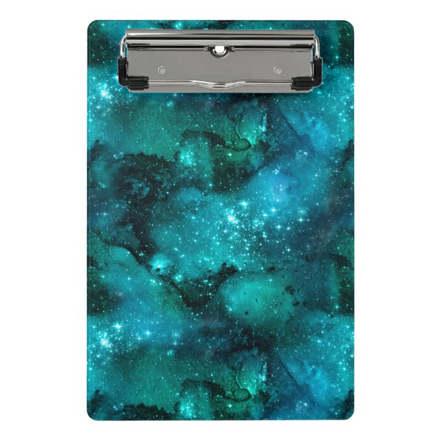 Teal Galaxy Series Design 6  Mini Clipboard (Front)