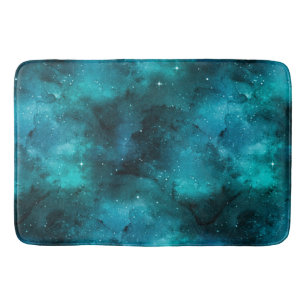 Teal Galaxy Series Design 7 Bath Mat