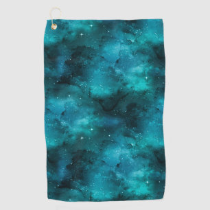 Teal Galaxy Series Design 7 Golf Towel