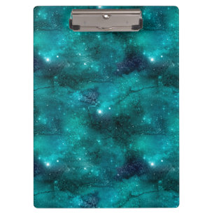 Teal Galaxy Series Design 8 Clipboard