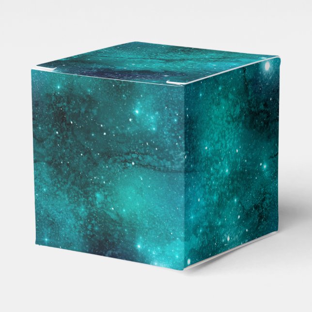 Teal Galaxy Series Design 8  Favour Box (Front Side)