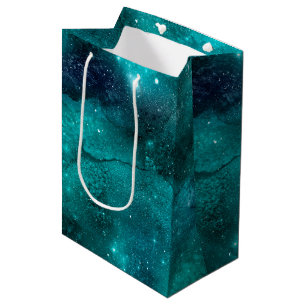 Teal Galaxy Series Design 8  Large Gift Bag