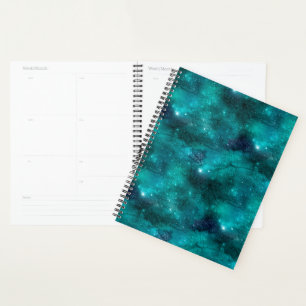 Teal Galaxy Series Design 8 Planner