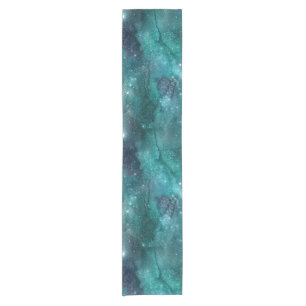 Teal Galaxy Series Design 8 Short Table Runner