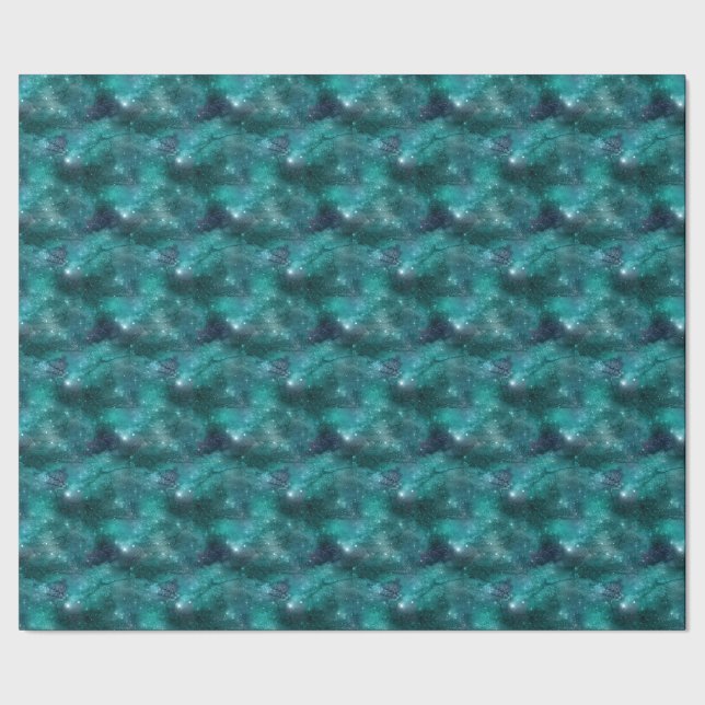 Teal Galaxy Series Design 8 Wrapping Paper (Seam)