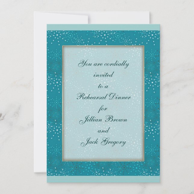 Teal Galaxy WEDDING Rehearsal Dinner invite (Front)
