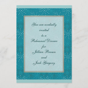 Teal Galaxy WEDDING Rehearsal Dinner invite